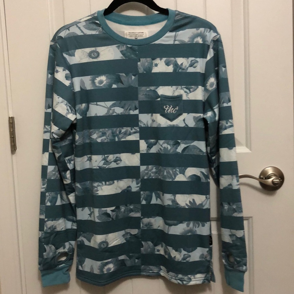 The Hideout Clothing Company Flower Era Striped Pullover Crewneck
